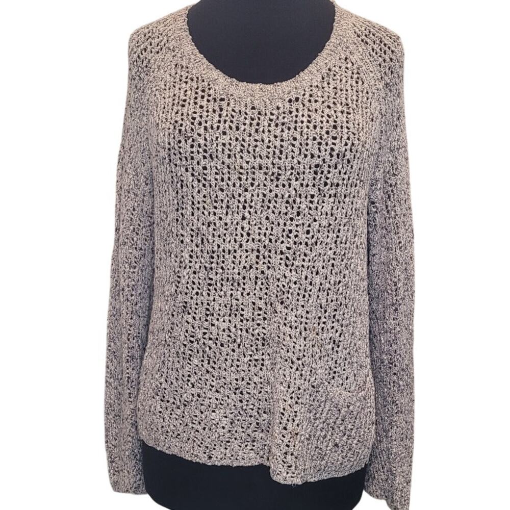 Eileen Fisher Open Knit Sweater Beige Small Lightweight